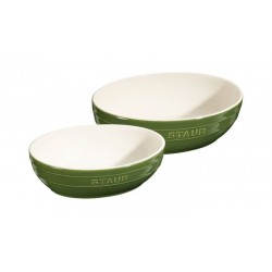 Set 2 Bowl 23 e 27 cm Verde Basilico in Ceramica