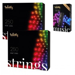 Twinkly STRINGS Luci di Natale Smart 500 Led RGB II Generazione + Music Dongle Omaggio