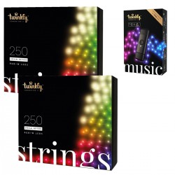 Twinkly STRINGS Luci di Natale Smart 500 Led RGBW II Generazione + Music Dongle Omaggio