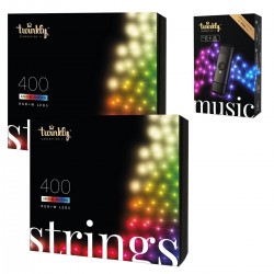 Twinkly STRINGS Luci di Natale Smart 800 Led RGBW II Generazione + Music Dongle Omaggio