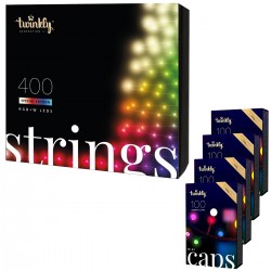 Twinkly STRINGS Luci di Natale Smart 400 Led RGBW II Generazione + 400 MINI CAPS