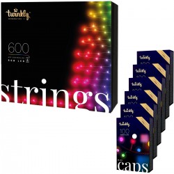 Twinkly STRINGS Luci di Natale Smart 600 Led RGB II Generazione + 600 MINI CAPS