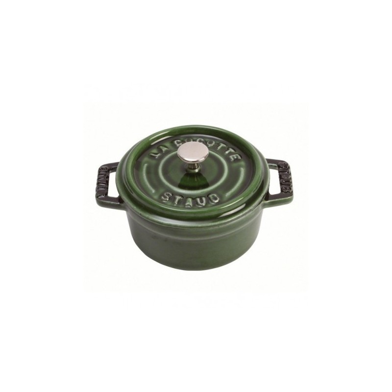 Cocotte 24 cm grüner Basilikum aus Gusseisen