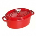 Ovale Cocotte 27 cm rot aus Gusseisen