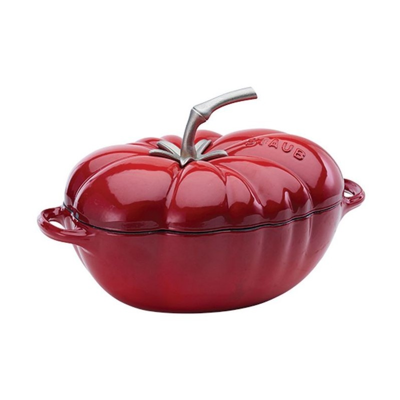 Tomaten-Cocotte 25 cm rot aus Gusseisen