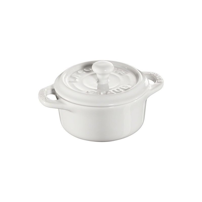 Mini Cocotte 10 cm weiß aus Keramik