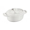 Oval Mini Cocotte 11 cm White in Ceramic