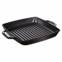 Grill 2 Griffe 33 x 33 cm Schwarz aus Gusseisen