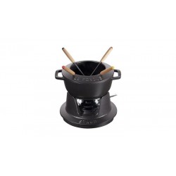 Gourmet-Fondue-Set 16 cm schwarz aus Gusseisen