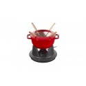 Gourmet-Fondue-Set 16 cm rot aus Gusseisen
