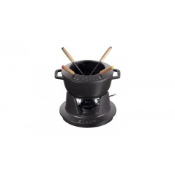 Gourmet-Fondue-Set 18 cm schwarz aus Gusseisen