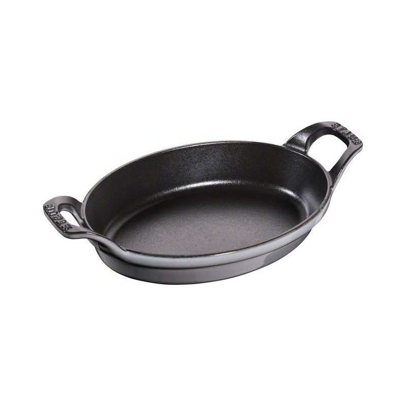 Oval Baking Dish 27 x 15 cm Graphite Gray in Cast Iron