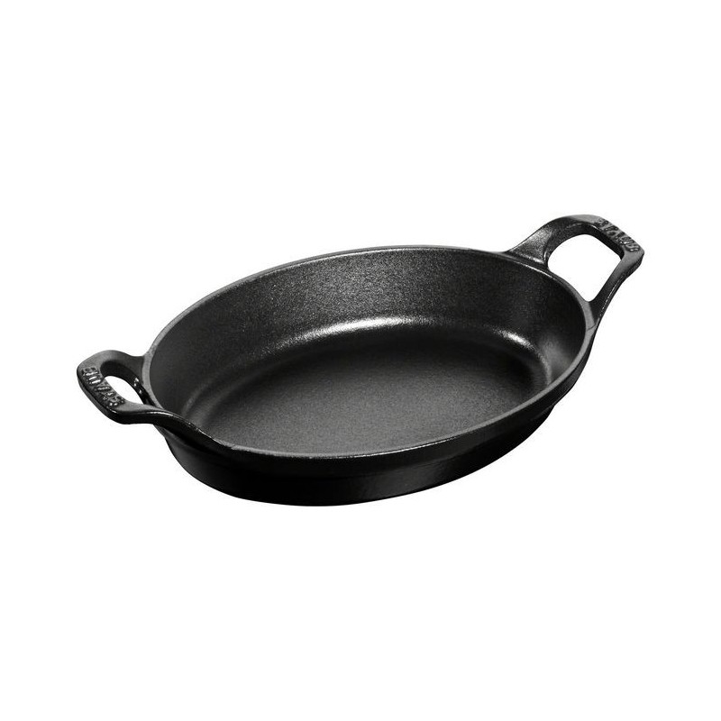Oval Baking Dish 27 x 15 cm Black in Cast Iron