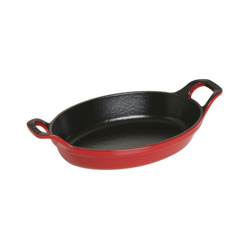 Oval Casserole Dish 30 x 18 cm Red in Cast Iron