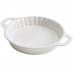 Runde Kuchenform 30 cm weiß aus Keramik