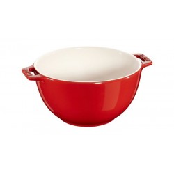 Keramik-Salatschüssel mit Griff, 18 cm, Rot