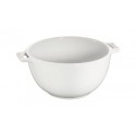 Weiße Keramik-Salatschüssel mit Griff, 25 cm