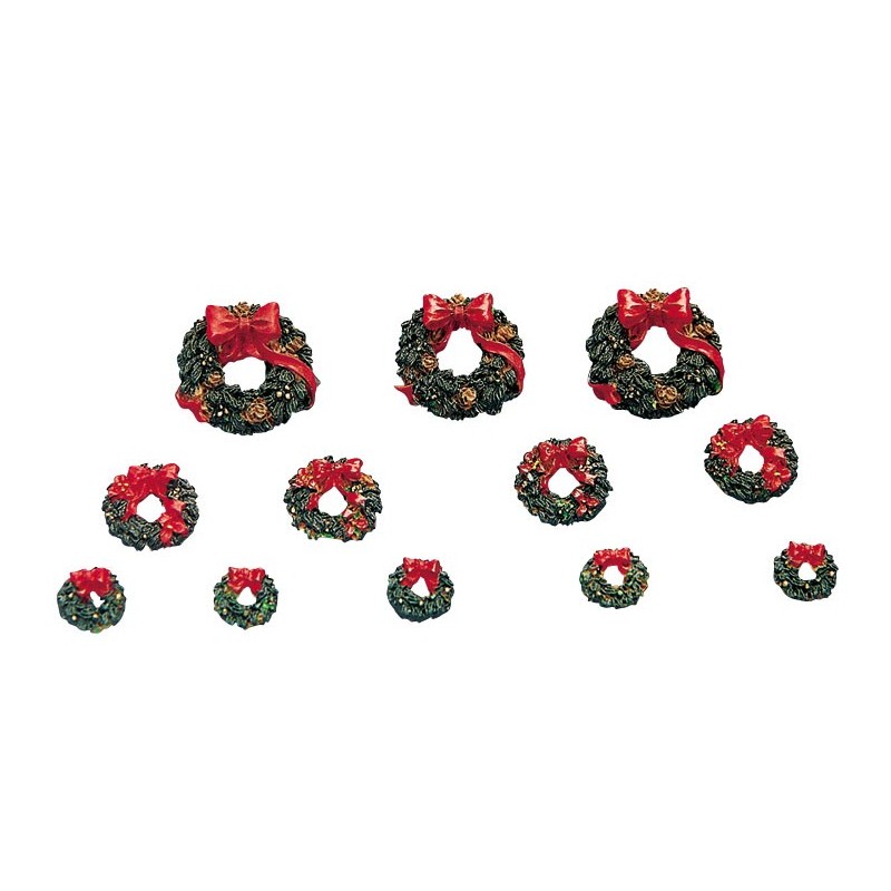 Wreaths With Red Bow Set of 12 Ref. 34957