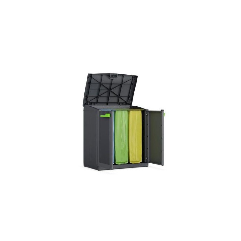 Keter Moby Compact Store Recycling – Schrank für die getrennte Abfallsammlung – 90 x 55 x 100 H