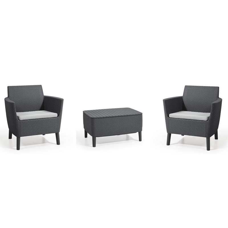 Keter Set Tisch + SALEMO Sessel Graphit Keter Set Tisch + SALEMO Sessel Graphit