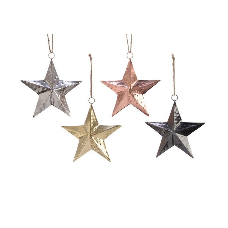 Stars to hang in metal dim 10x10x3 cm Single Piece
