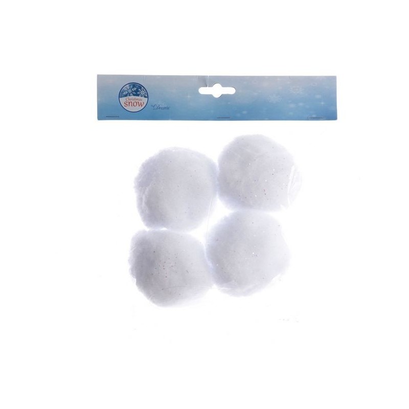 Schneekugeln Weiß, Abmessung 10 cm, 4er-Box