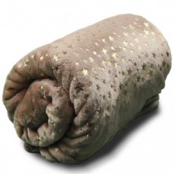 Plaid Throw Xmas Glitter Star 130 x 160 cm Farbe Taupe