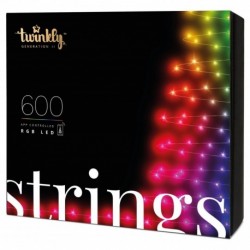 Twinkly STRINGS Weihnachtsbeleuchtung Smart 600 Led RGB II Generation