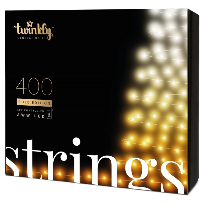 Twinkly STRINGS Weihnachtsbeleuchtung Smart 400 Led AWW II Generation