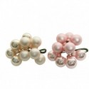 Cluster of 10 White Or Pink Christmas Baubles 2 cm. Single piece