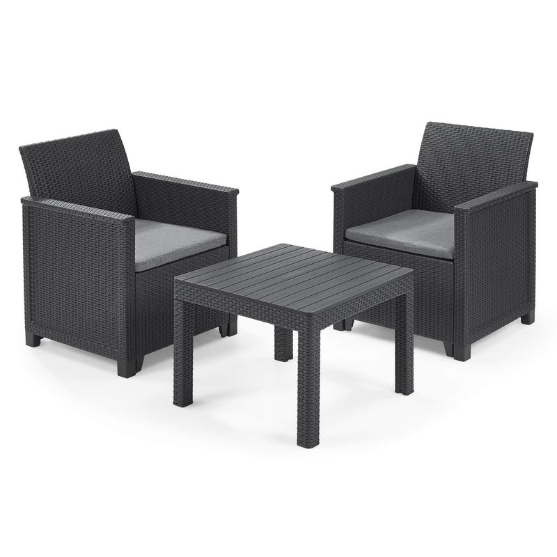 Keter Set 2 Sessel + offener Couchtisch EMMA BALCONY Graphit Keter Set 2 Sessel + offener Couchtisch EMMA BALCONY Graphit