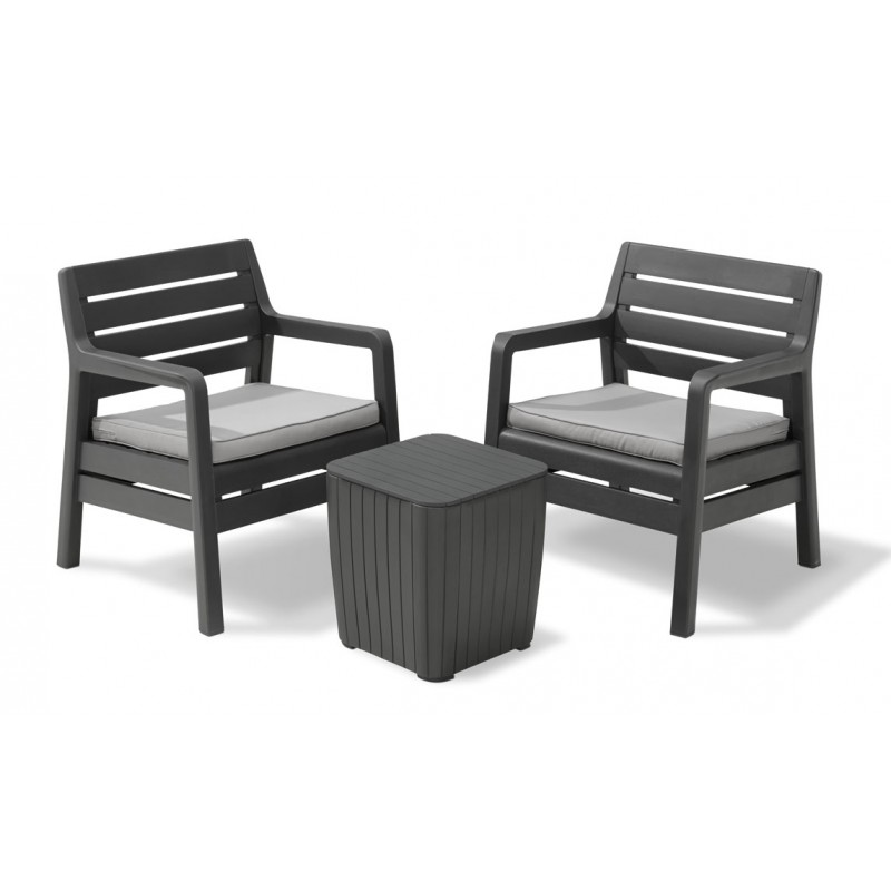 Keter Set Balcony DELANO Graphite with Cushions