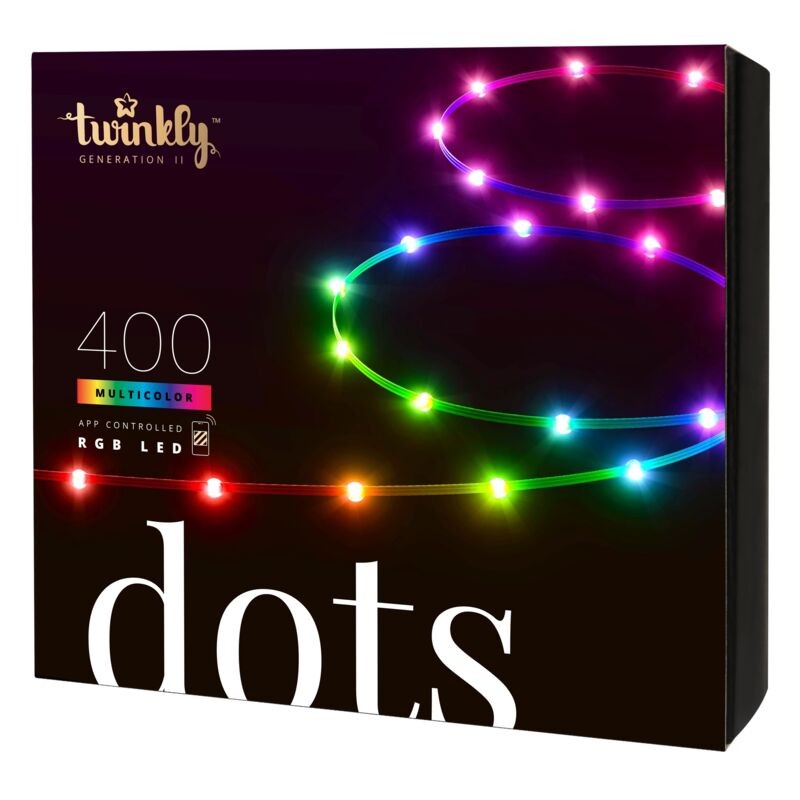 Twinkly DOTS Strip 20 m 400 Led RGB BT + WiFi Schwarzes Kabel