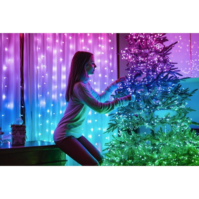 Twinkly STRINGS Weihnachtsbeleuchtung Smart 600 Led RGBW II Generation Schwarzes Kabel