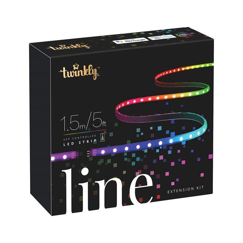 Twinkly LINE Strip 1,5 m 90 LED RGB BT + WLAN – Verlängerungsset – weißes Kabel