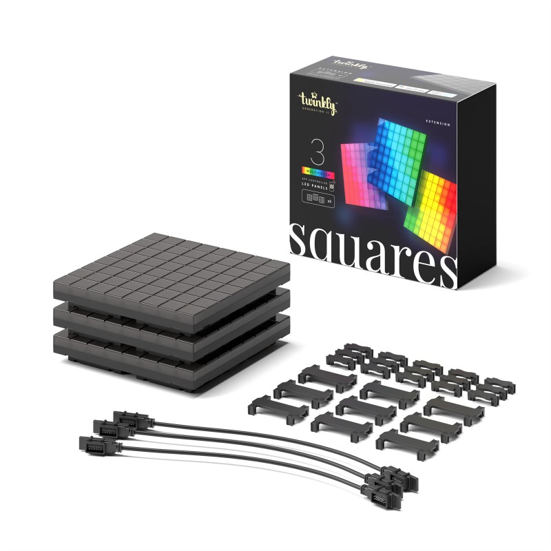 Twinkly SQUARES 64 Led RGB BT + WiFi 3 Stück - Erweiterungsset