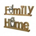 Schriftzug „Family or Home“ aus Aluminium, 30 cm. Einzelstück