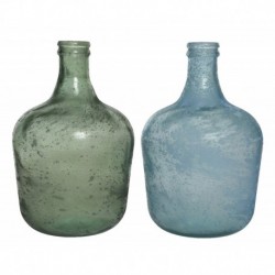 Vase aus recyceltem Glas 42 cm. Einzelstück