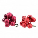 Cluster of 10 Red Christmas Baubles 2 cm. Single piece