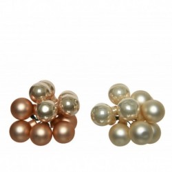 Cluster aus 10 Perlen-Weihnachtskugeln 2 cm. Einzelstück