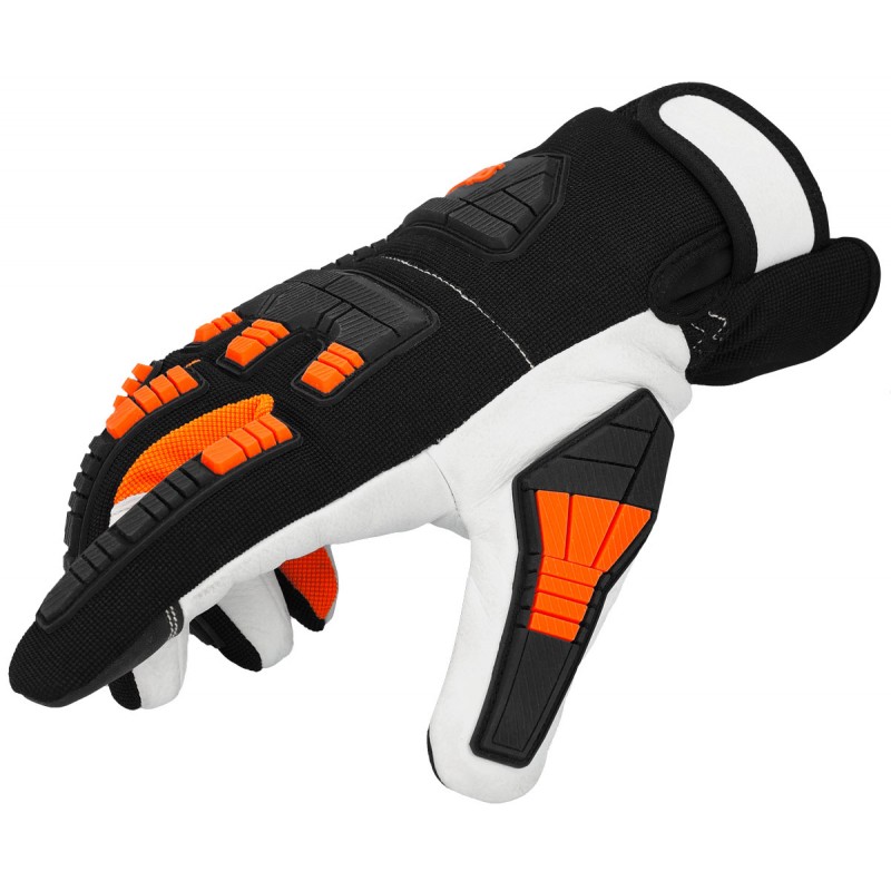Stocker Cut resistant winter gloves for chainsaw 9/M black, in leather
