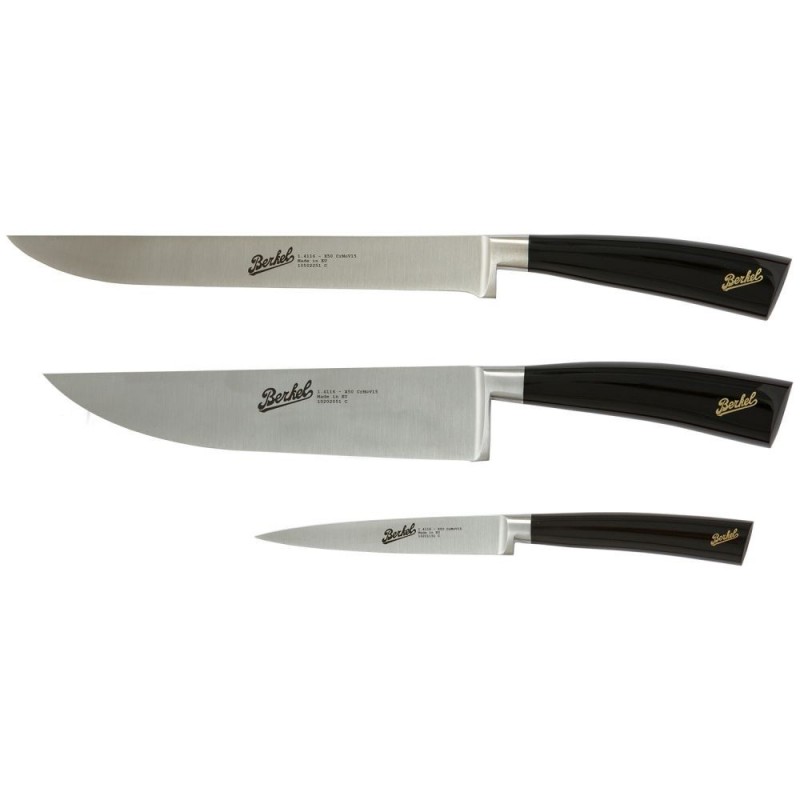 Berkel Elegance Set of 3 chef knives Black