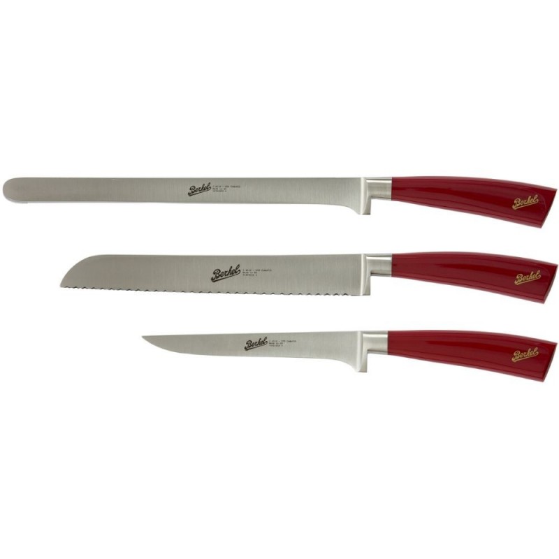 Berkel Elegance Ham set 3 knives Red Berkel Elegance Ham set 3 knives Red