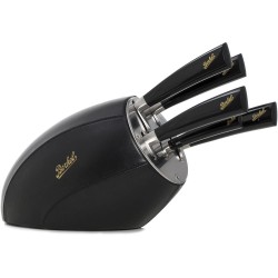 Berkel Messerblock Sense Schwarz mit 5 schwarzen Elegance Messern