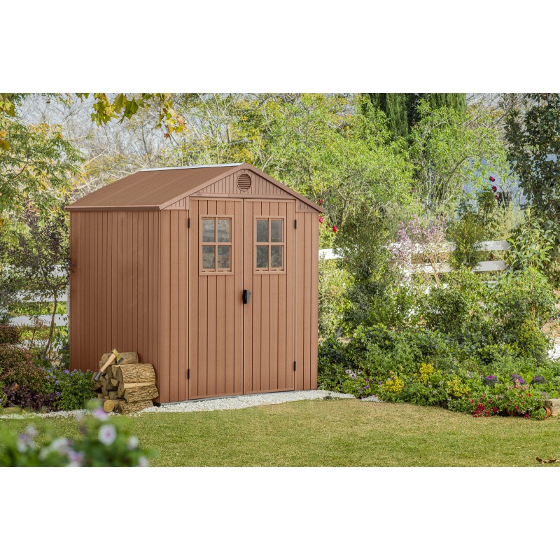 Keter Resin Garden Shed DARWIN 6x6 Wood with Front Windows