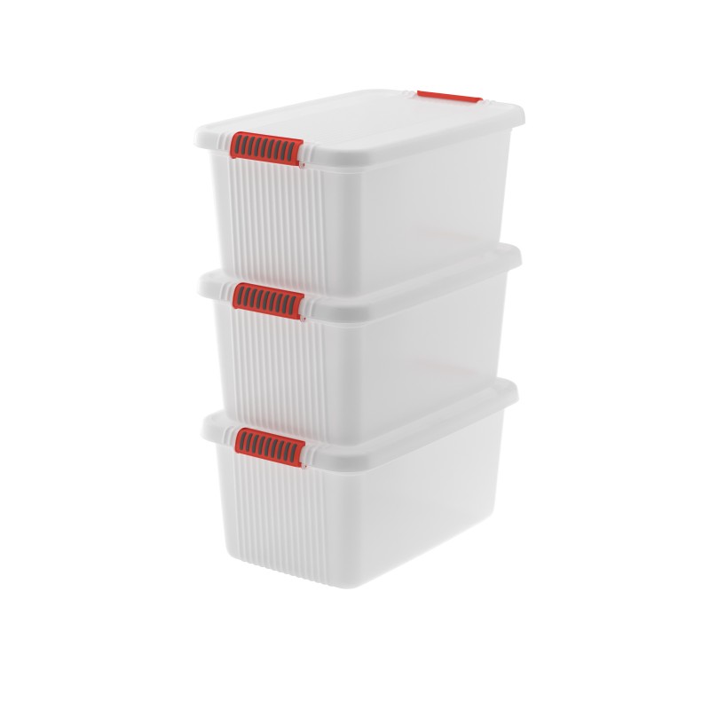 KETER SET DA 3 CONTENITORI K-LATCH L 43 L - 59 X 39 X 28 CM ISTA 6