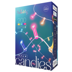 Twinkly CANDIES Intelligente Kerzen-Weihnachtsbeleuchtung, 200 RGB-LEDs, transparentes Kabel der zweiten Generation