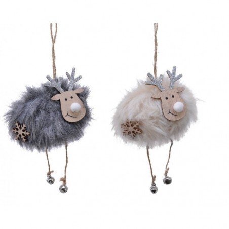 Hängendes Rentier mit Kunstfell Einzelstück