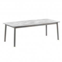 ANCONE table 220/280 x 108 cm LaFuma LFM5038 Ciment/Alu Titane
