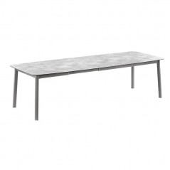 ANCONE table 220/280 x 108 cm LaFuma LFM5038 Ciment/Alu Titane